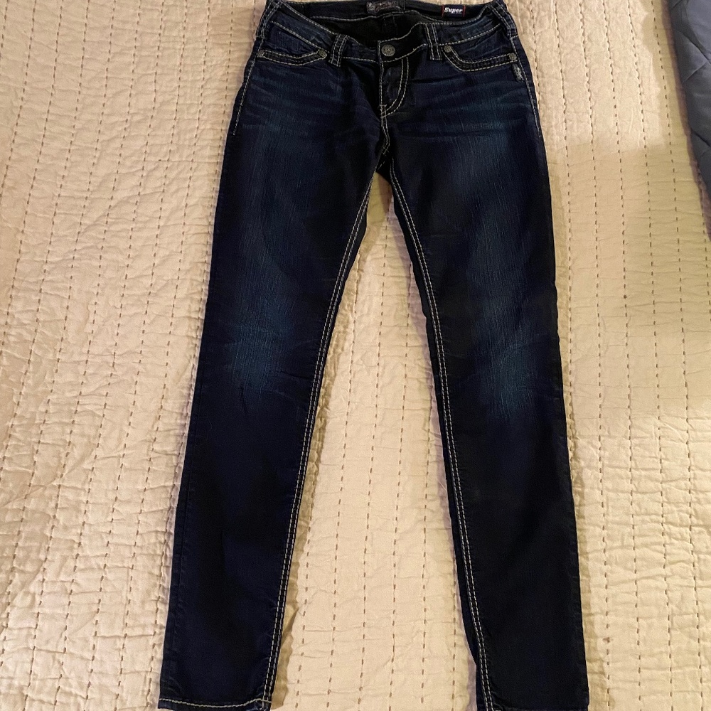 Silver- suki mid super skinny- size 31/31